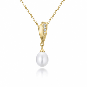 SOFIA zlatý prívesok s bielou sladkovodnou perlou AUAUUG14B0P-AU