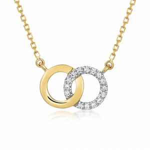 SOFIA zlatý náhrdelník so spojenými krúžkami GEMCS24046-47
