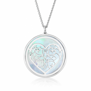 SOFIA strieborný náhrdelník srdce s perleťou AMCLF3868