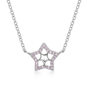 SOFIA strieborný náhrdelník hviezdička AEAN0614PZ/R40+10