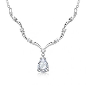 SOFIA strieborný náhrdelník so slzičkovým zirkónom AEAN0386Z/R