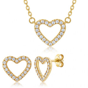 SOFIA zlatý set náhrdelník a náušnice srdcia AUBKHV54J1P-ZY+AUBKHV24J0P-ZY