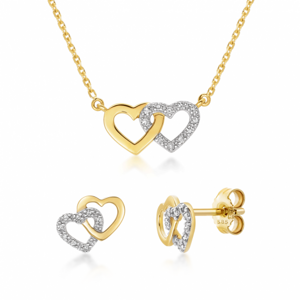 SOFIA DIAMONDS zlatý set náhrdelník a náušnice s diamantmi GEMCS30038-18+GEMBO27829-13