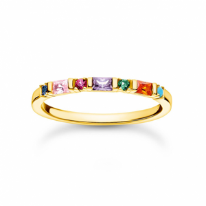 THOMAS SABO prsteň Ring colourful stones gold TR2348-488-7