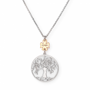 AMEN strieborný náhrdelník strom života s anjelom CLALABR3