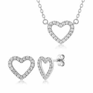 SOFIA zlatý set náhrdelník a náušnice srdcia AUBKHV24G0P-ZY+AUBKHV54G1P-ZY