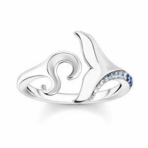 THOMAS SABO prsteň Tail fin and wave with blue stones TR2385-644-1