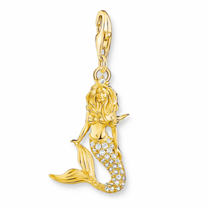 THOMAS SABO strieborný prívesok charm Mermaid gold 1887-414-7
