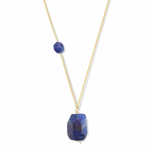 CO88 oceľový náhrdelník s modrým kameňom C88CN-26248