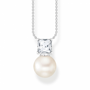 THOMAS SABO náhrdelník Pearl with white stone silver KE2163-167-14-L45V