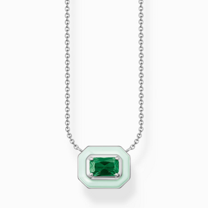 THOMAS SABO náhrdelník Green stone silver KE2186-496-6