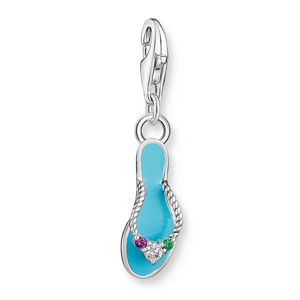THOMAS SABO strieborný prívesok charm Turquoise flip flop with colorful stones 2025-914-7