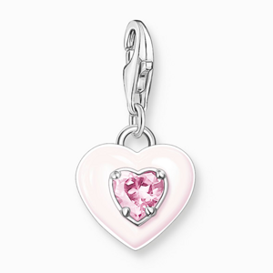 THOMAS SABO strieborný prívesok charm Heart with pink stones 1915-041-9